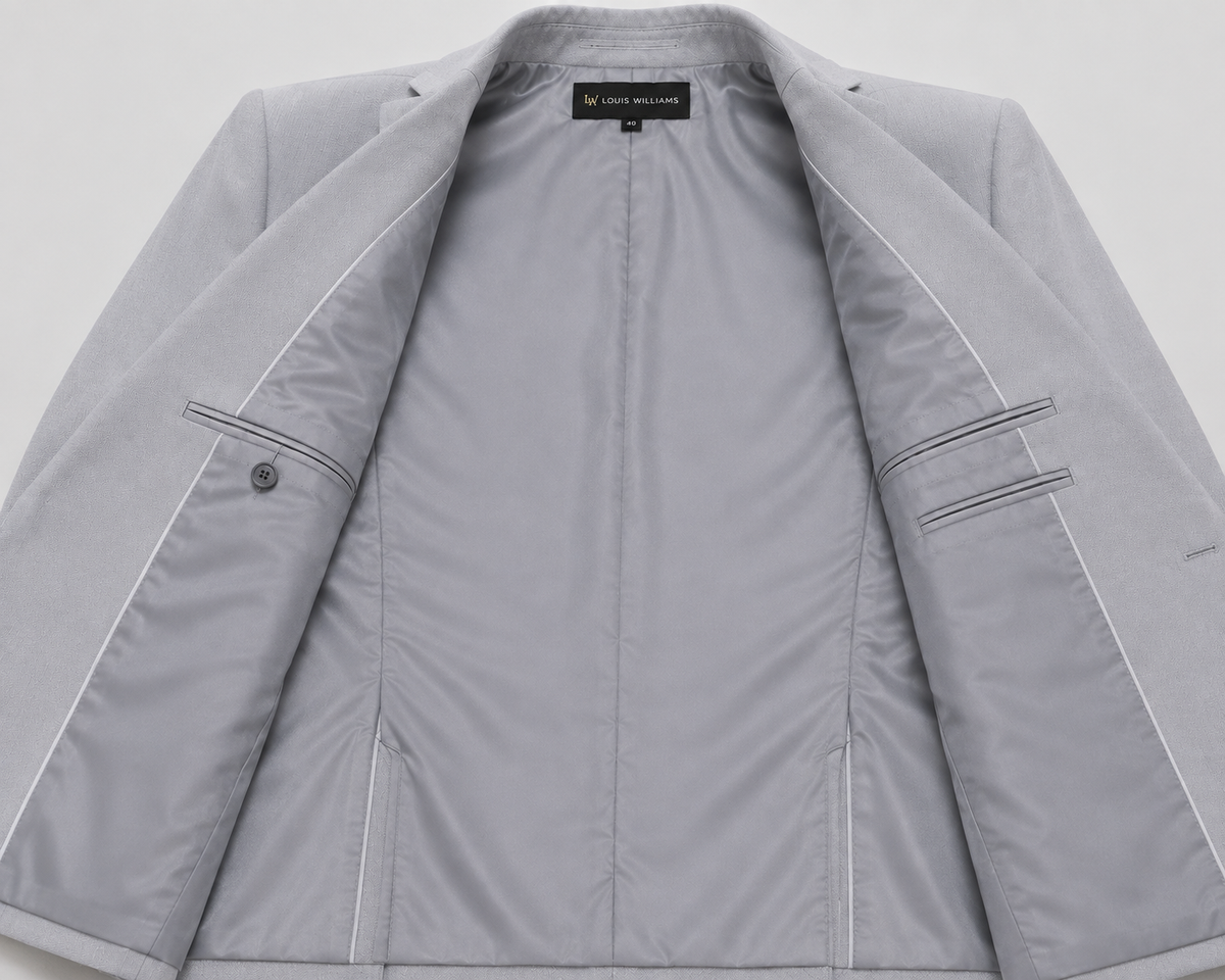 FIRST ARRIVAL — Ice Blue Single-Breasted Blazer