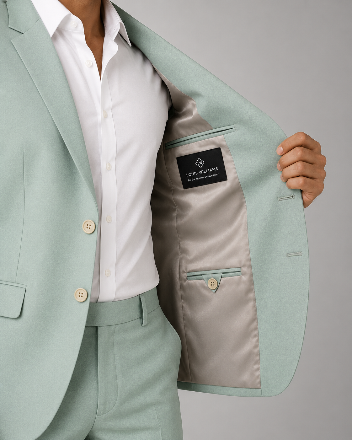 Mint Green Single-Breasted Blazer