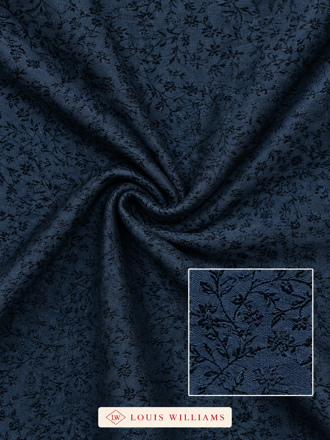 MIDNIGHT ROYAL — Navy Blue Tonal Jacquard Jodhpuri