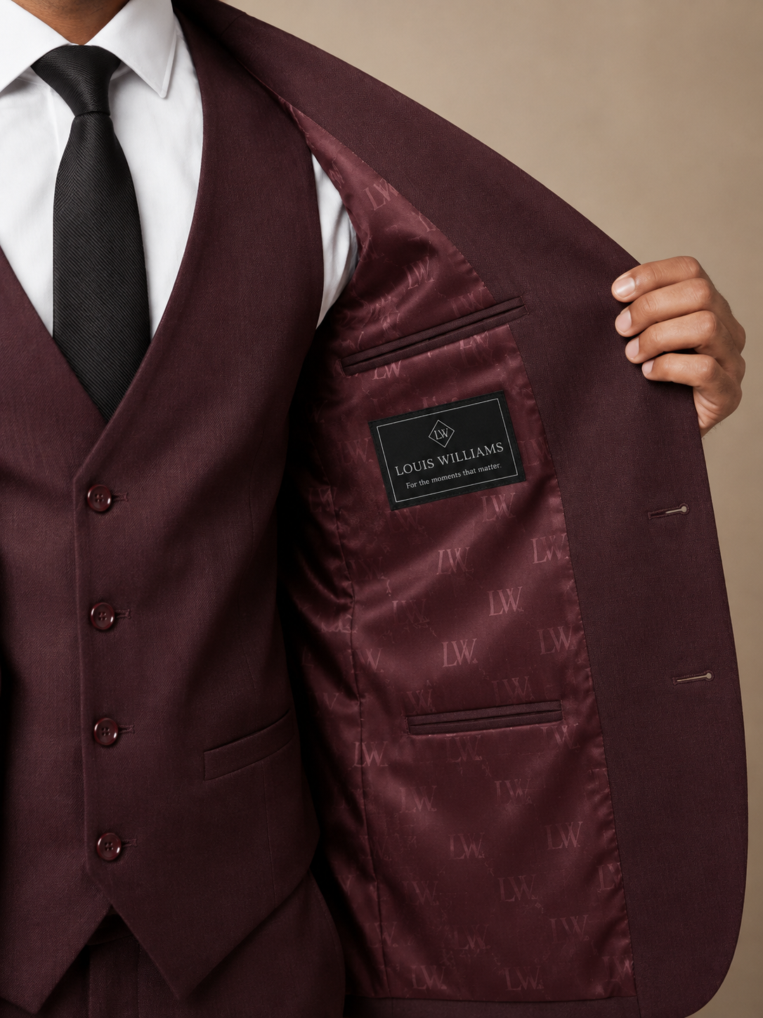 Burgundy Signature 3-Piece Suit