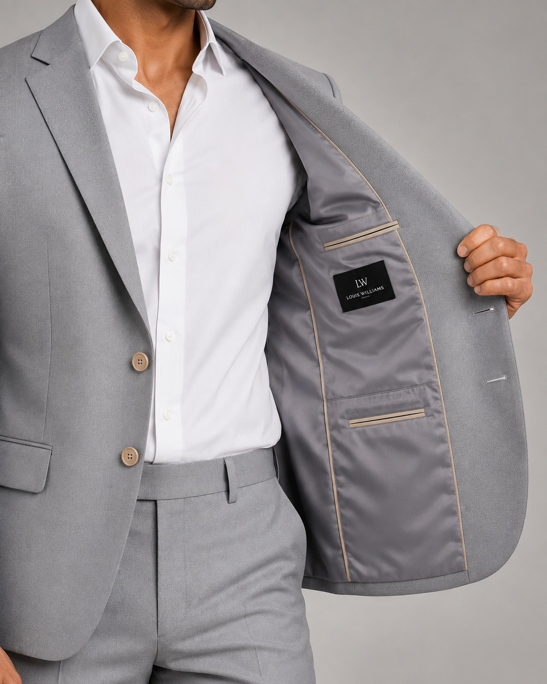 Light Grey Single Breasted Blazer