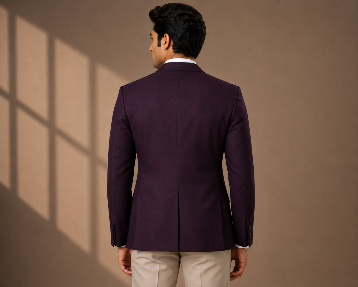 AFTER SEVEN — Deep Plum Single-Breasted Blazer