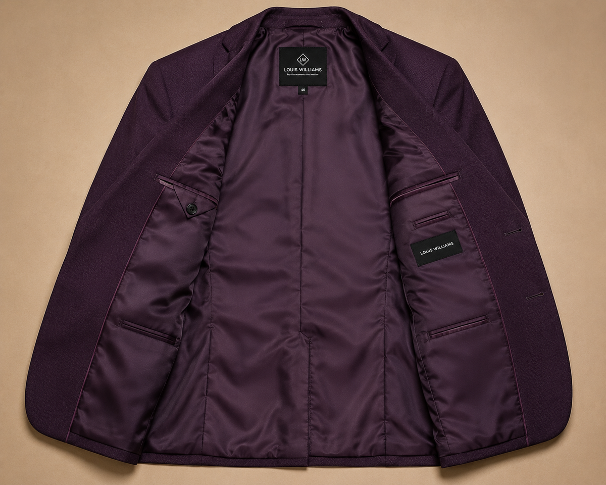 AFTER SEVEN — Deep Plum Single-Breasted Blazer