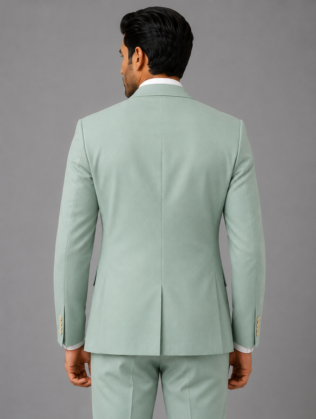 Mint Green Single-Breasted Blazer