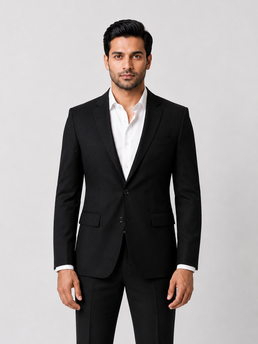 THE FINAL TOAST — Black Single-Breasted Blazer