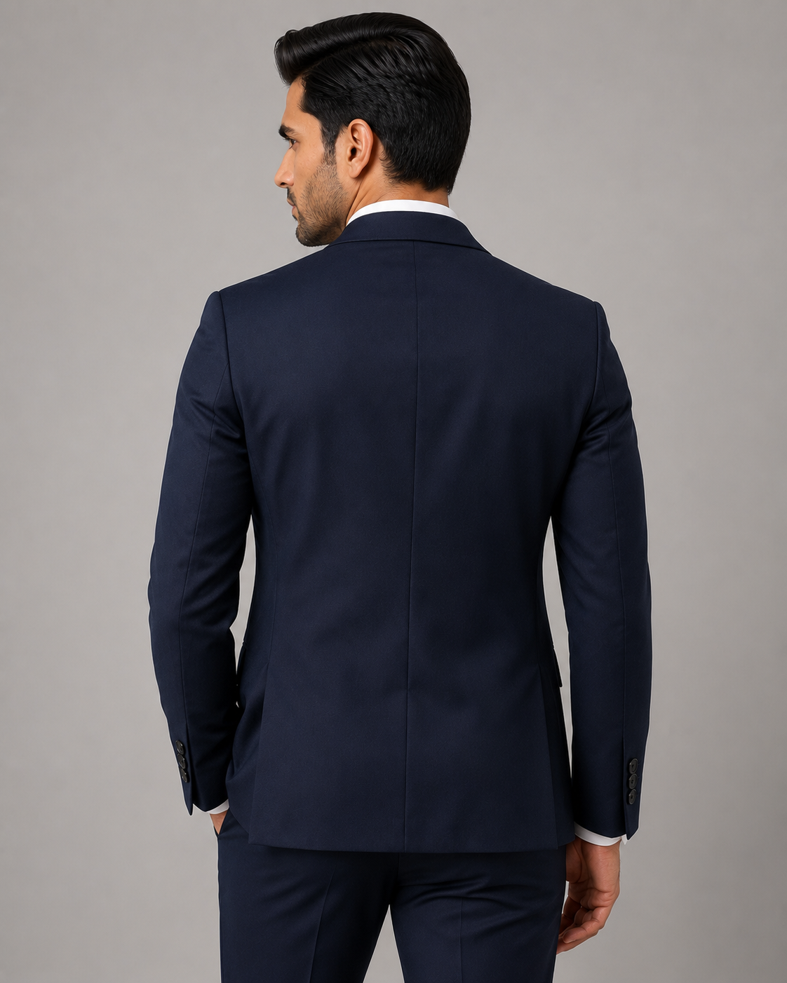 Navy Blue Single-Breasted Blazer