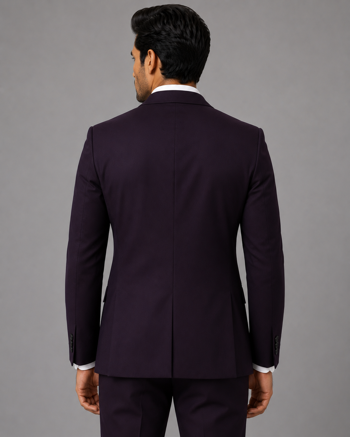 Deep Plum Single-Breasted Blazer